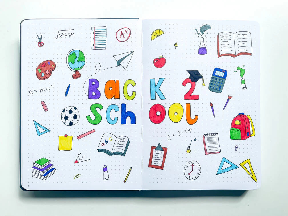 open notebook with back to school 