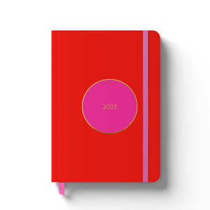 Contrast Red & Pink A5 2025 Diary - Week To View